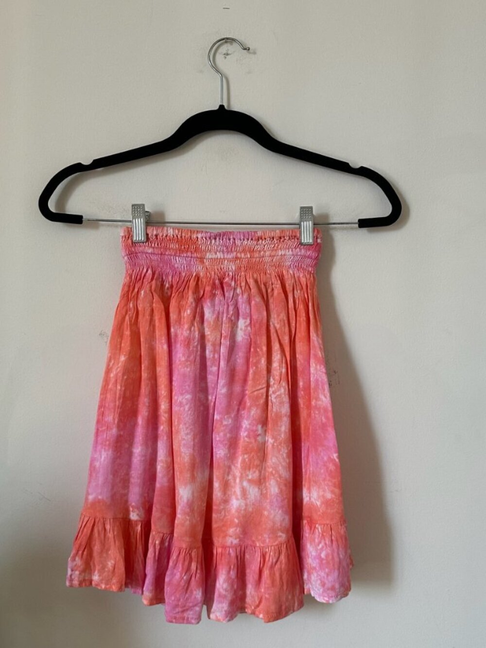 Tiare Hawaii Pink Tie Dye Two Piece Set Crop Top Skirt O/S NWT Partial Tags - Picture 8 of 11